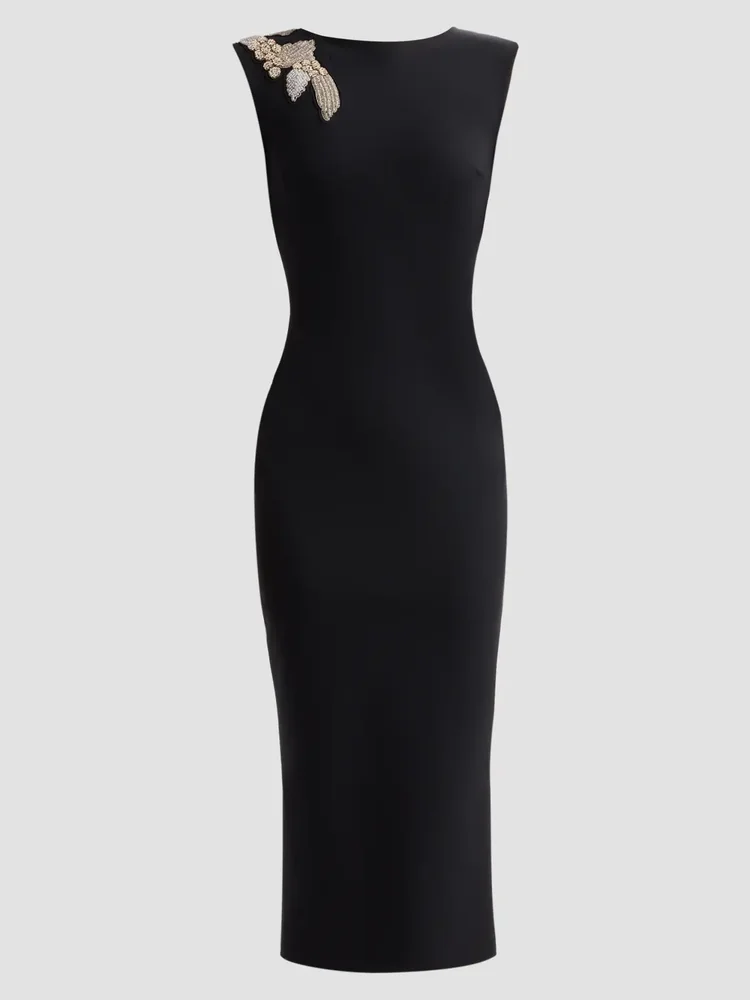 Doradus Beaded Sheath Midi Dress