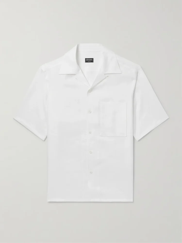 Convertible-Collar Oasi Linen Shirt