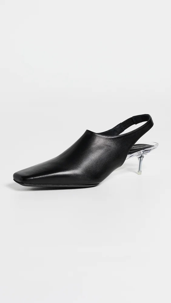 Transparent Kitten-Heel Slingbacks
