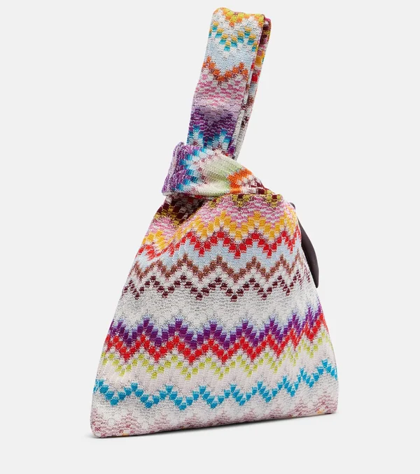 Zigzag Small jacquard top-handle bag in multicoloured - Missoni