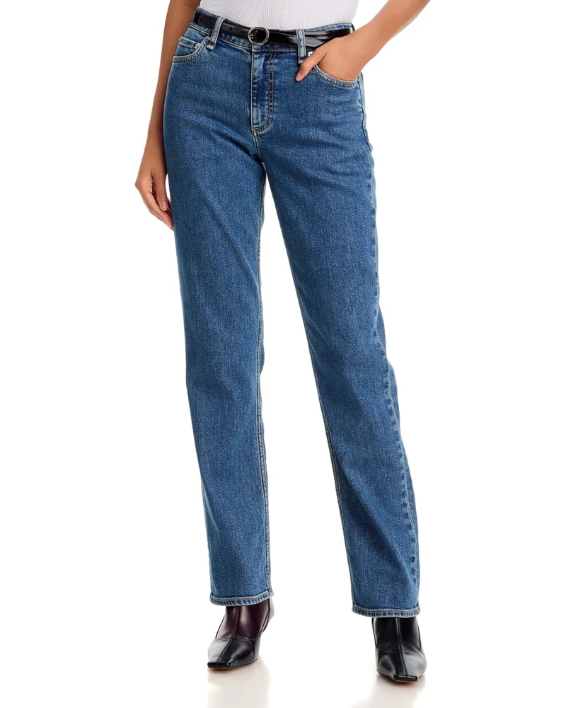 Sutton Mid Rise Slim Straight Cigarette Jeans in Montreal