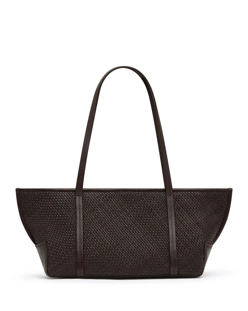 Bateau Slim Woven Leather Tote