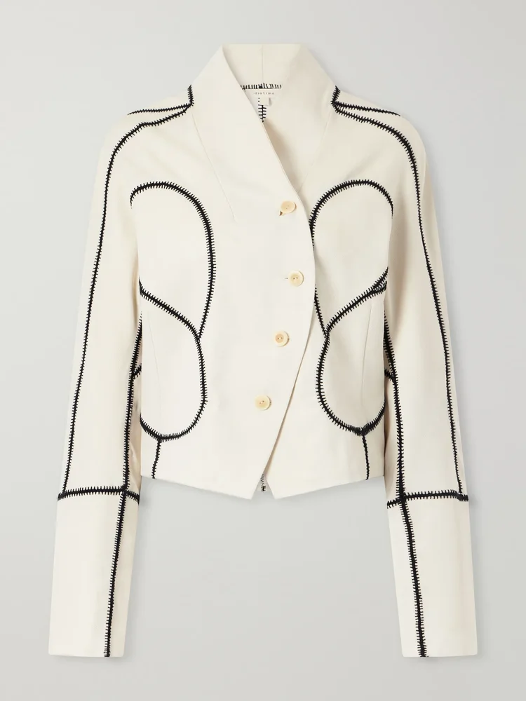 Idolo stitch-detailed wool-gabardine jacket