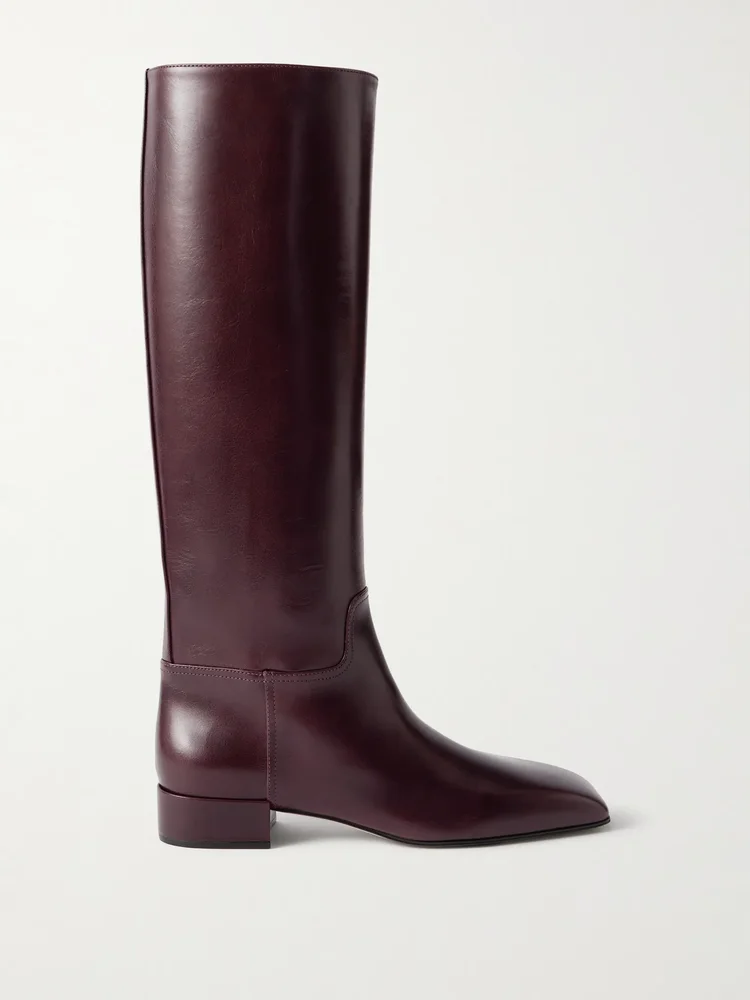 Classic Square leather knee boots
