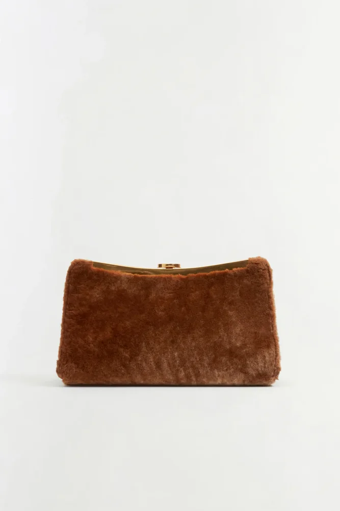 Solange Shearling Clutch