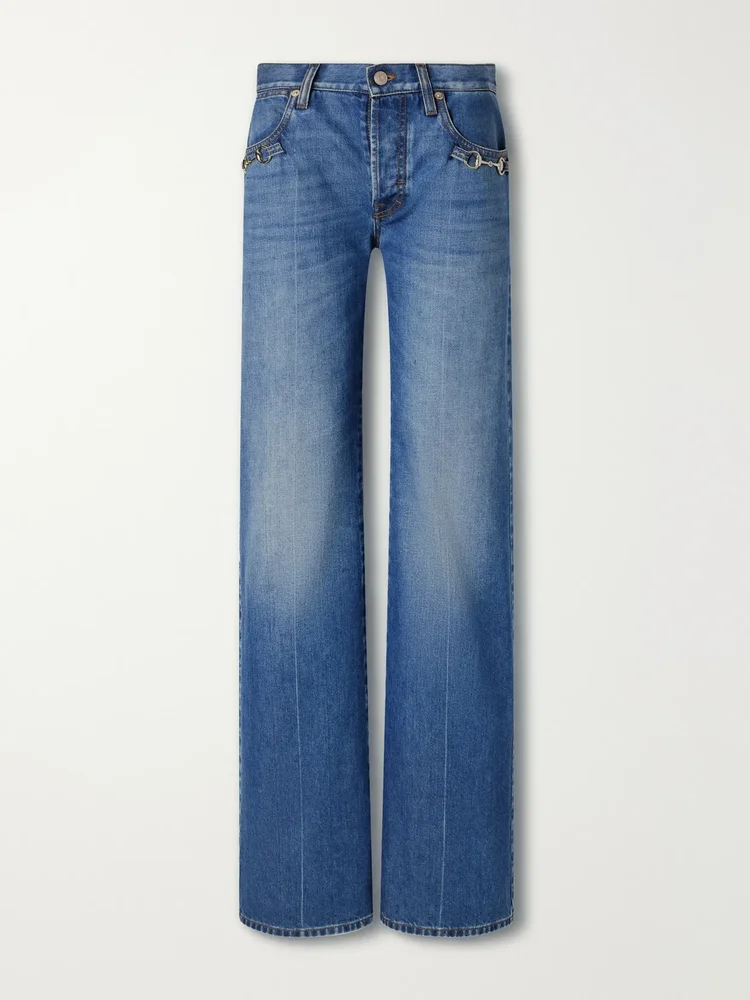 Low-rise bootcut jeans