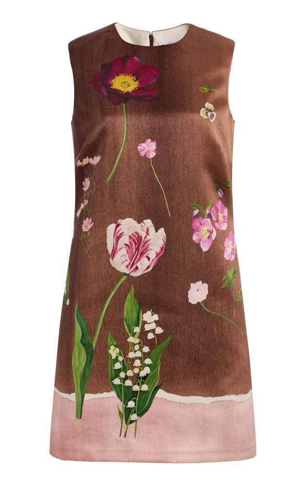 Botanical Satin Mini Dress