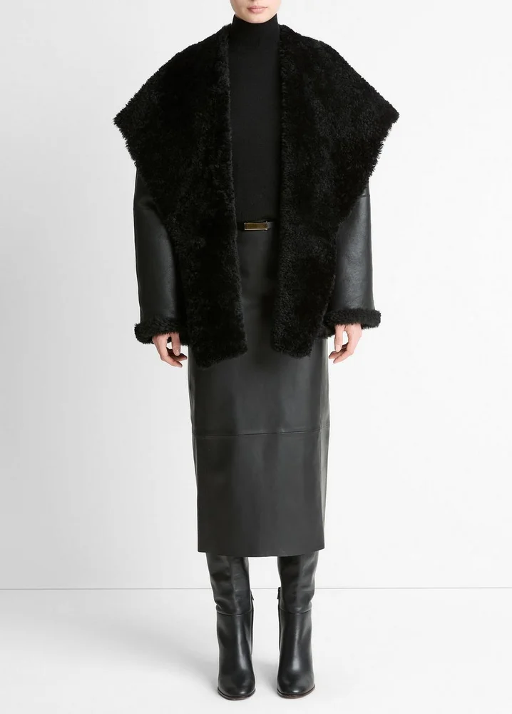 Vince Shearling Hooded Jacket