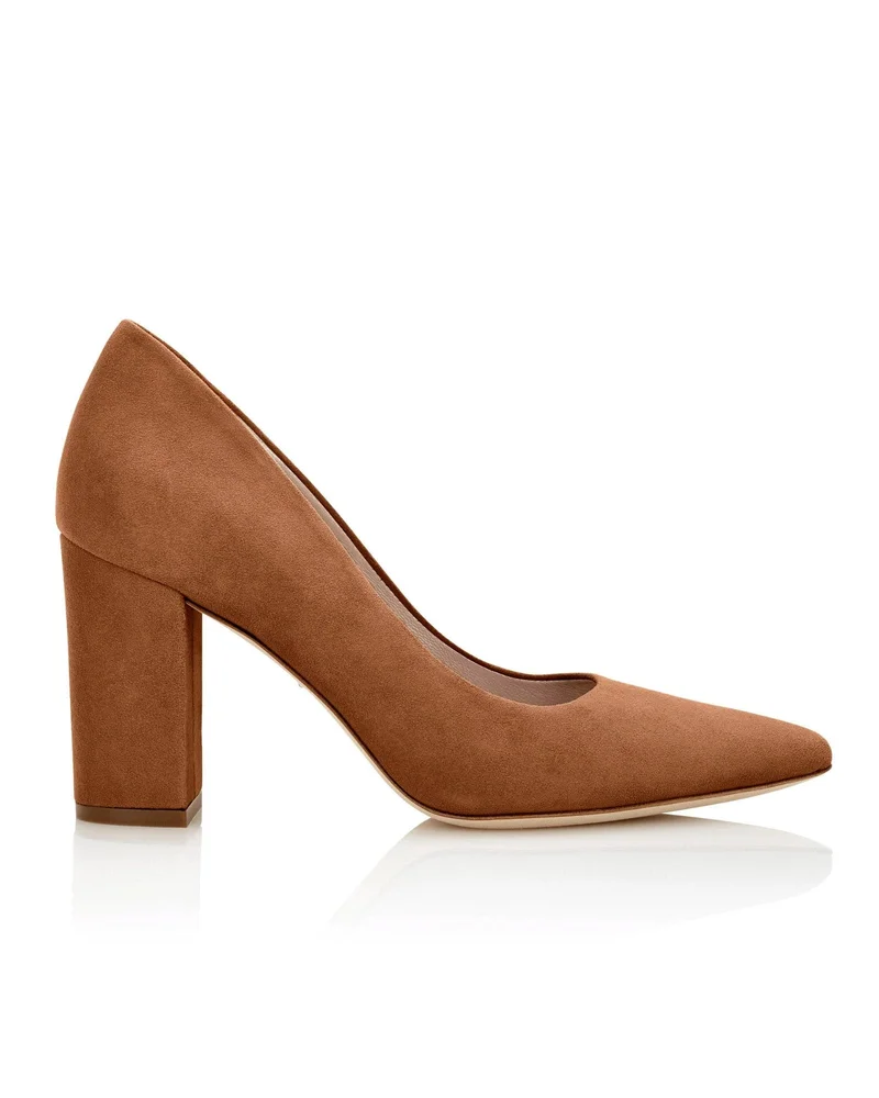 Josie Saddle Suede Mid Block Heel Court