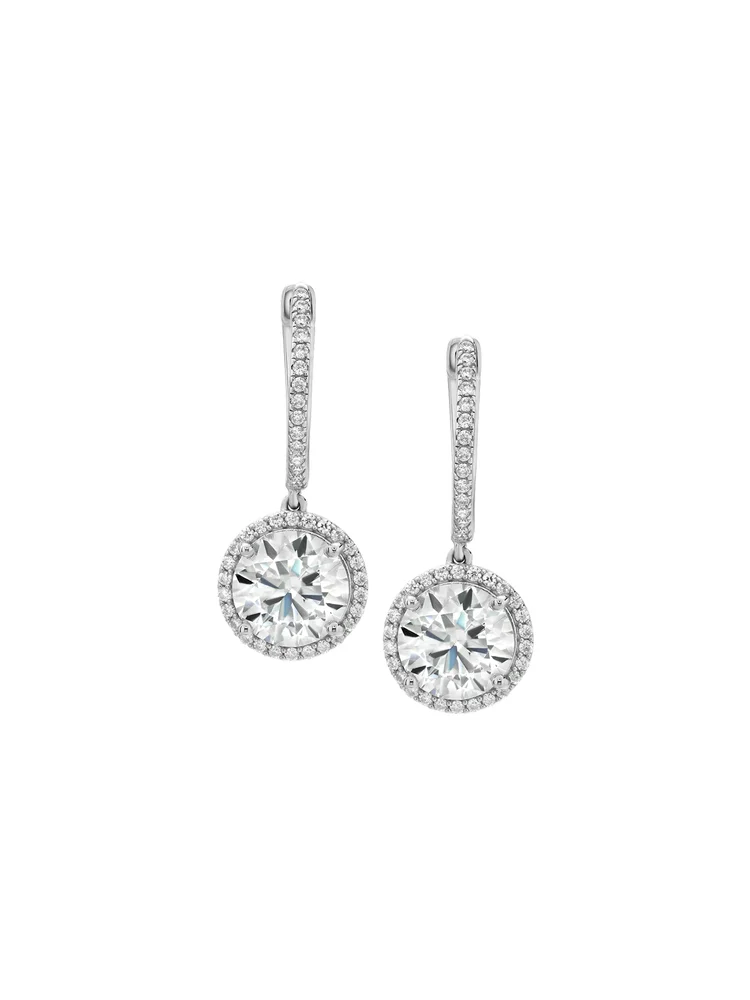 Bronwyn Round-Cut Earrings in Moissanite, Sterling Silver