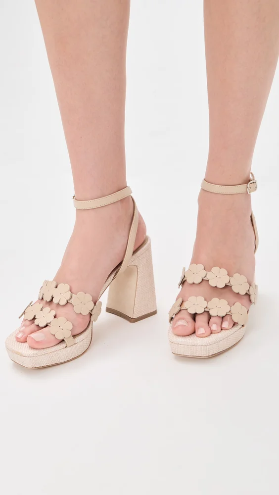 Waverly Platform Heels Nude Leather