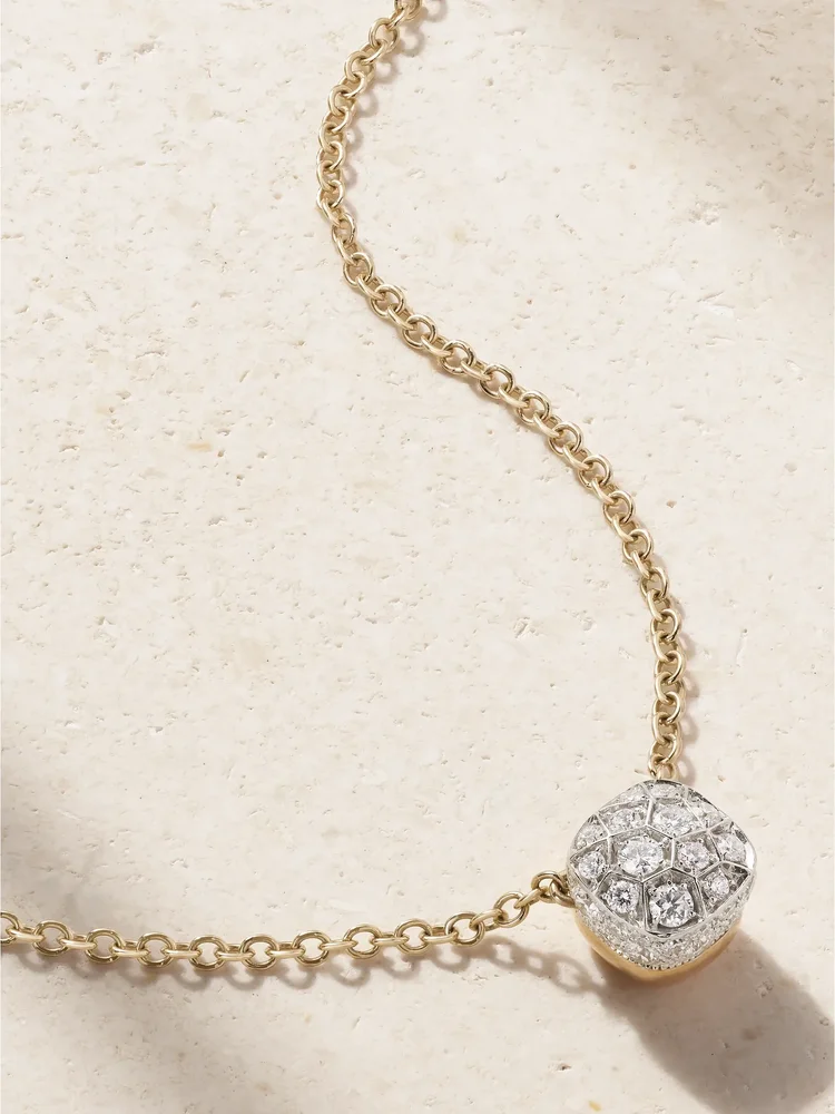 Nudo 18-karat gold and white gold diamond necklace