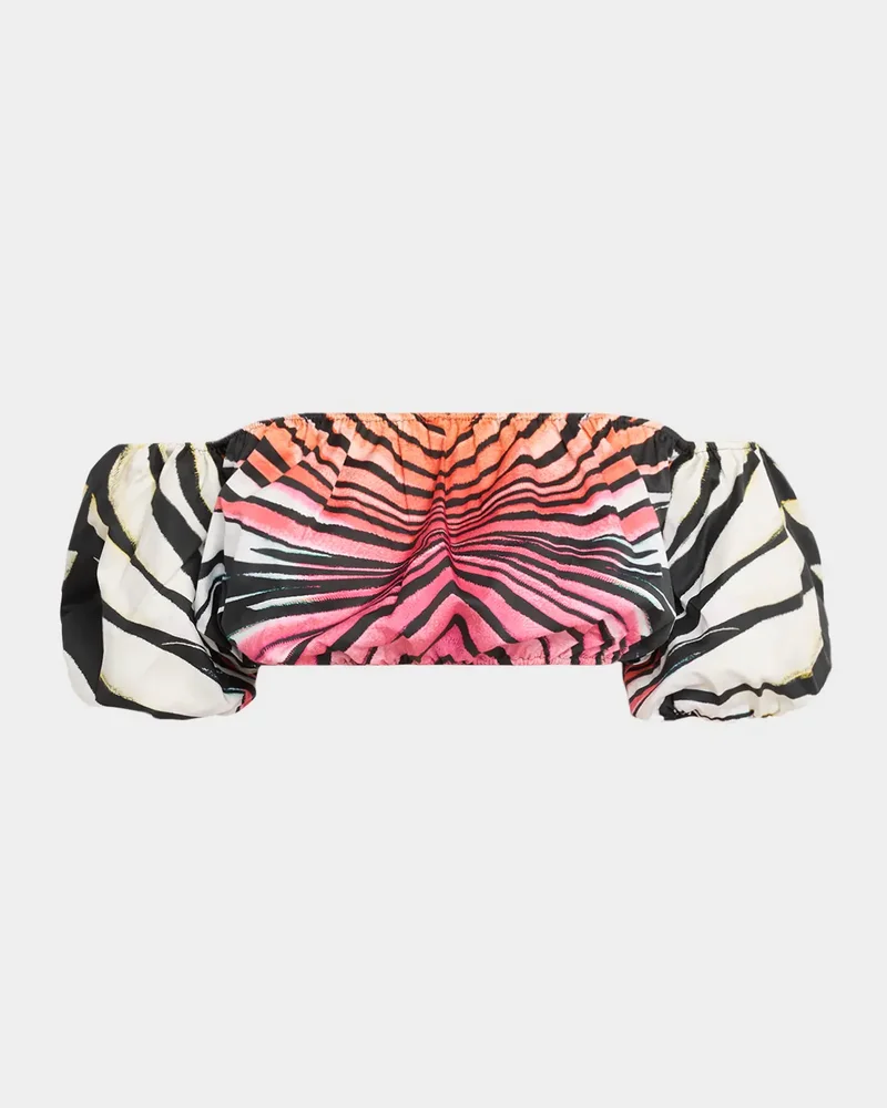 Ray Of Paradise Off-The-Shoulder Puff-Sleeve Crop Top