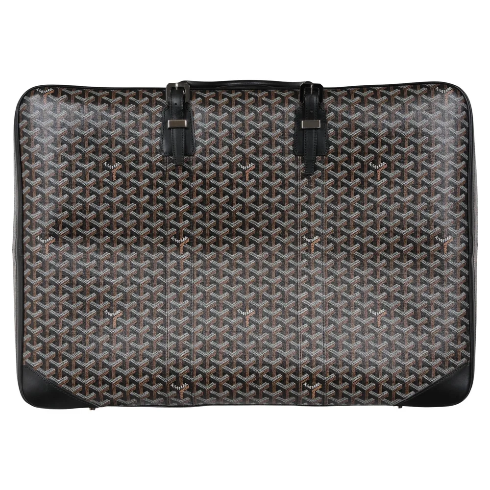 Pre-Owned Black Goyardine Majordome 60 Travel Luggage Trunk Bag