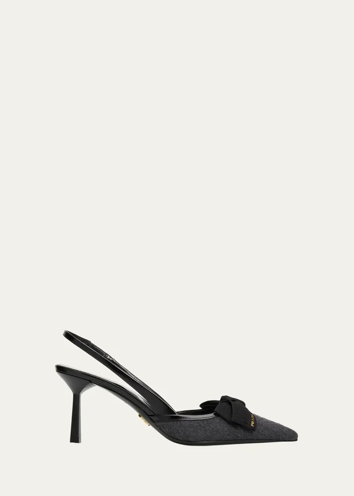 75mm Cashmere Ribbon Slingback Pumps
