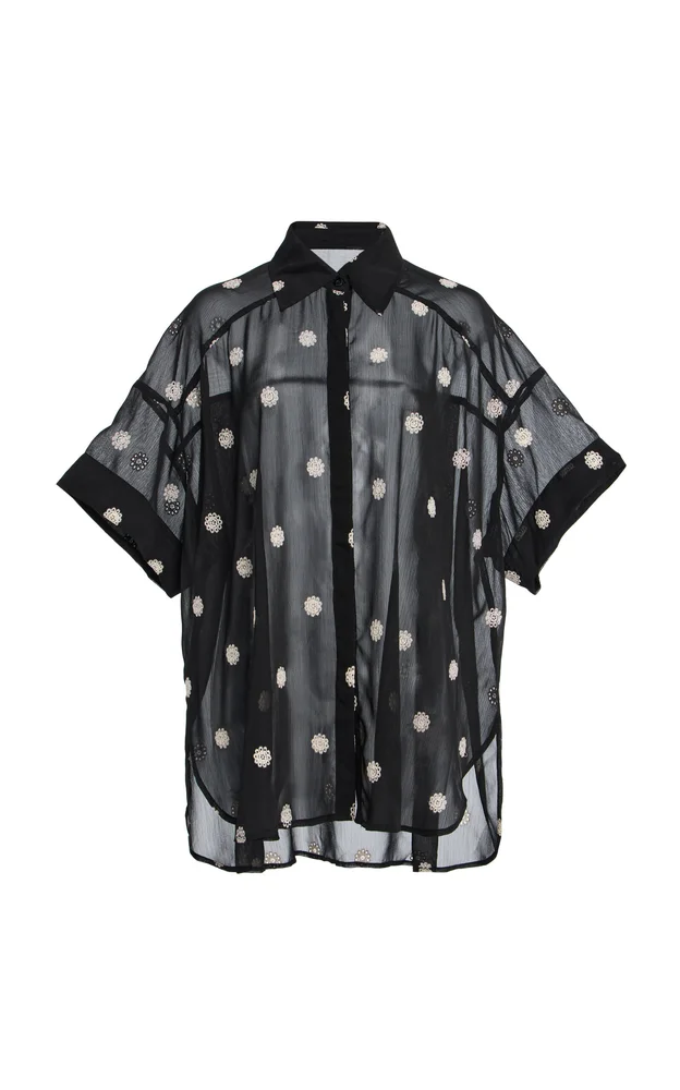 Elle Embroidered Chiffon Shirt