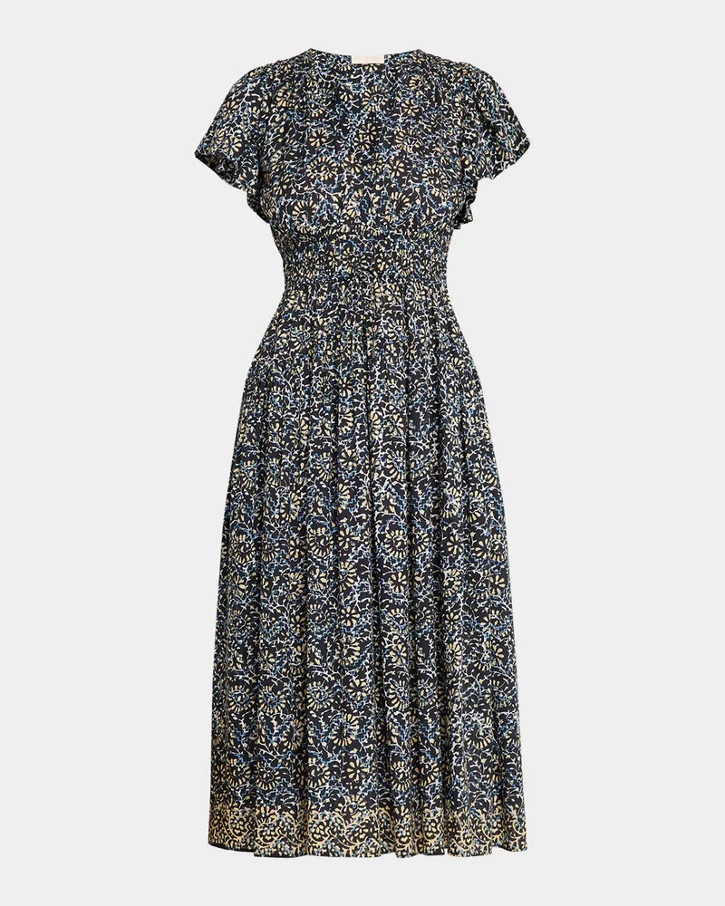 Lyria Printed Cotton Midi Dress