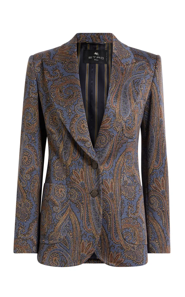 Printed Cotton-Blend Blazer