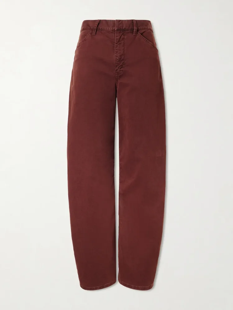 Tribeca cotton-blend twill tapered pants