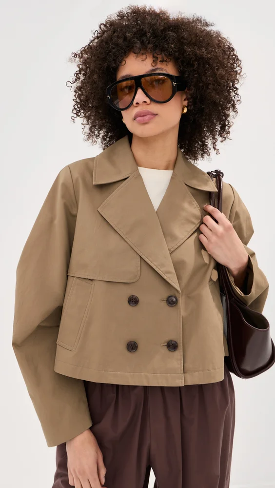 Hardy Cropped Trench Coat (Hazelnut)