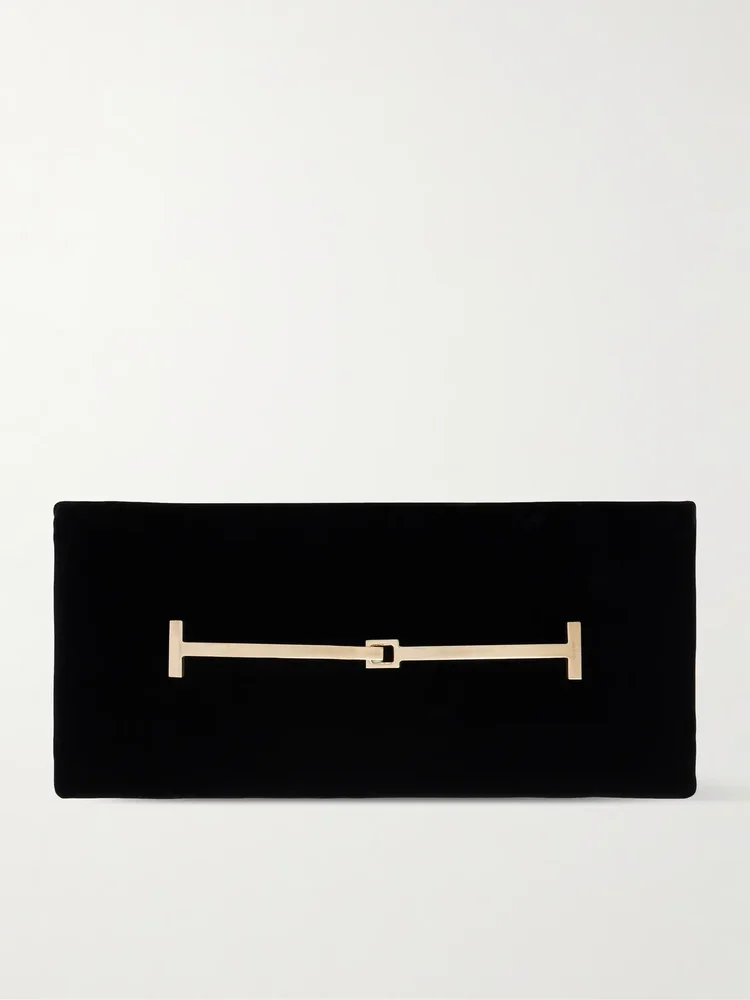 Arc velvet clutch