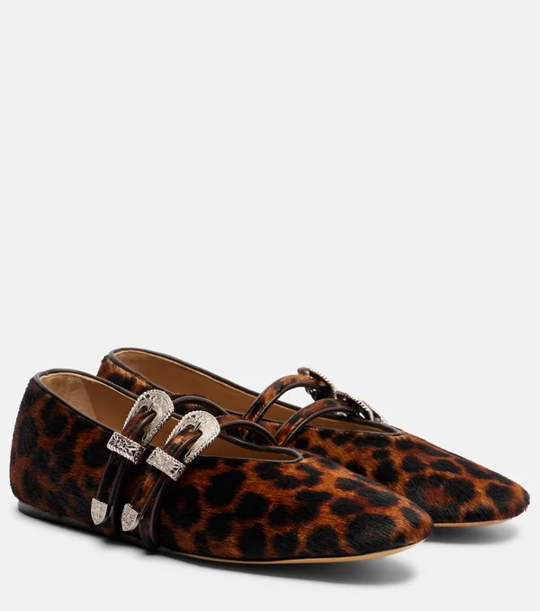 Claudia calf hair Mary Jane flats in multicoloured - Le Monde Beryl