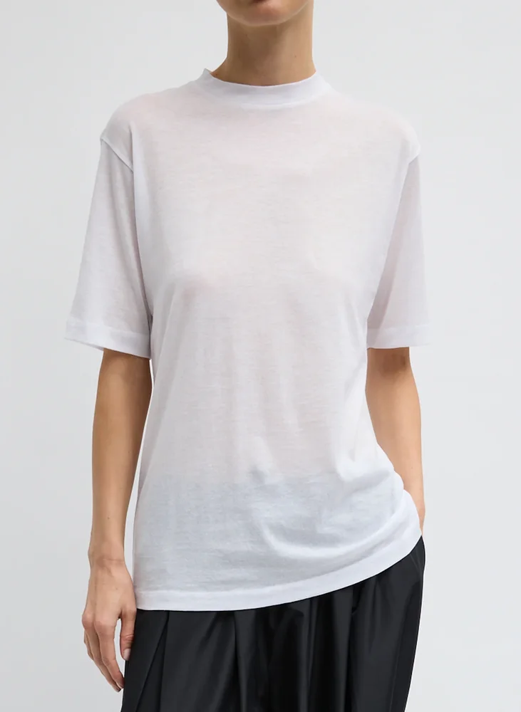Sheer Crepe Knit Mock Unisex T-Shirt