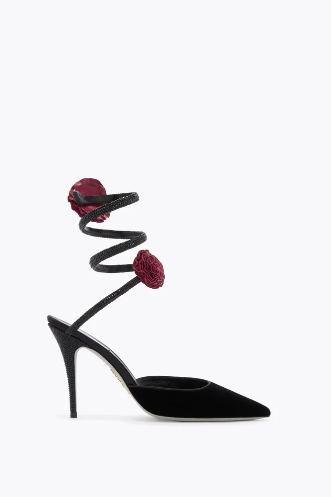 ROSALIA BLACK VELVET PUMP 100