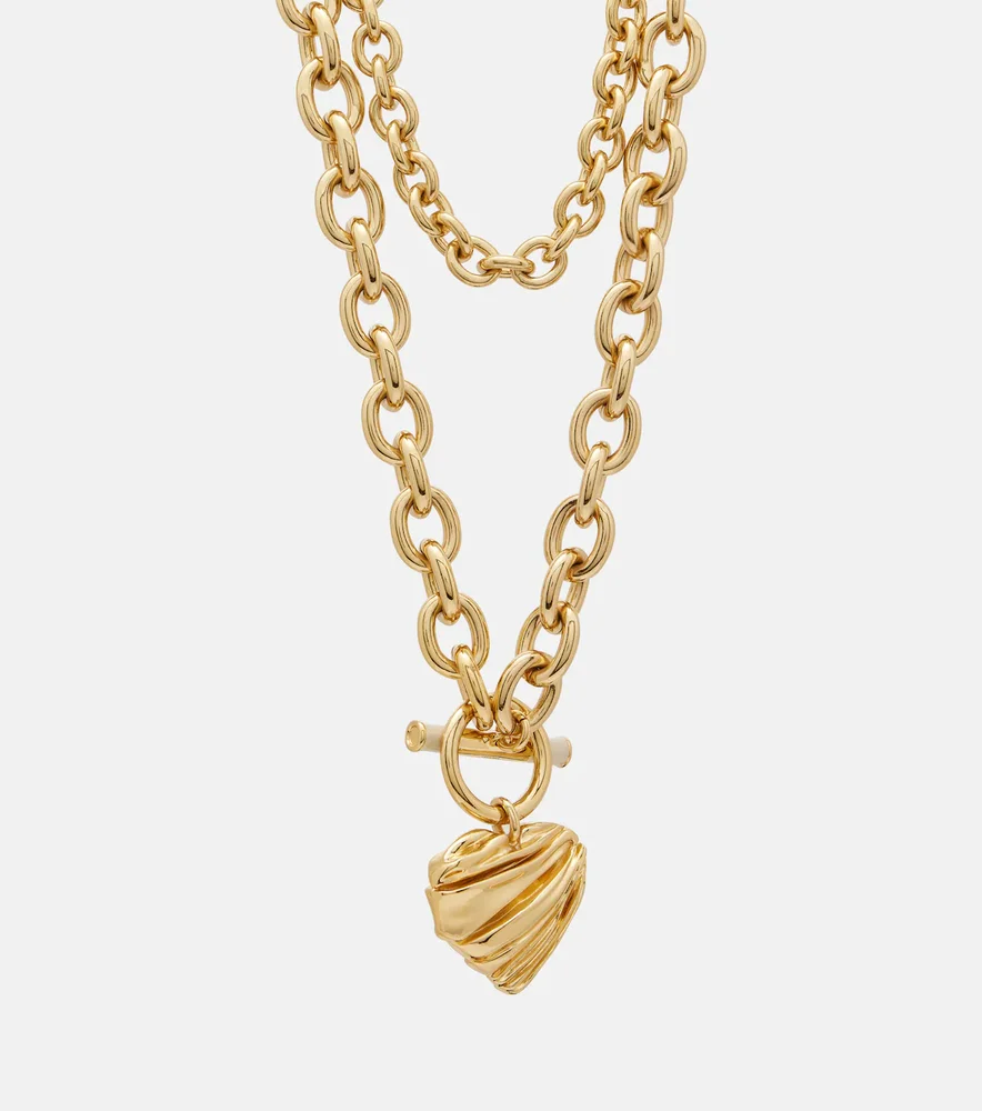 Chloé Pleated Heart pendant necklace