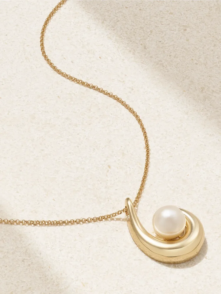 14-karat gold pearl necklace