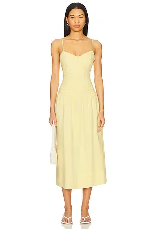 Ophelia Ruched Midi Dress