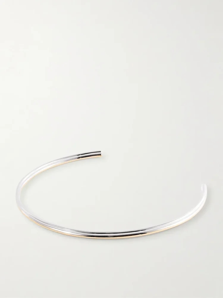 Thread gold and silver-tone choker