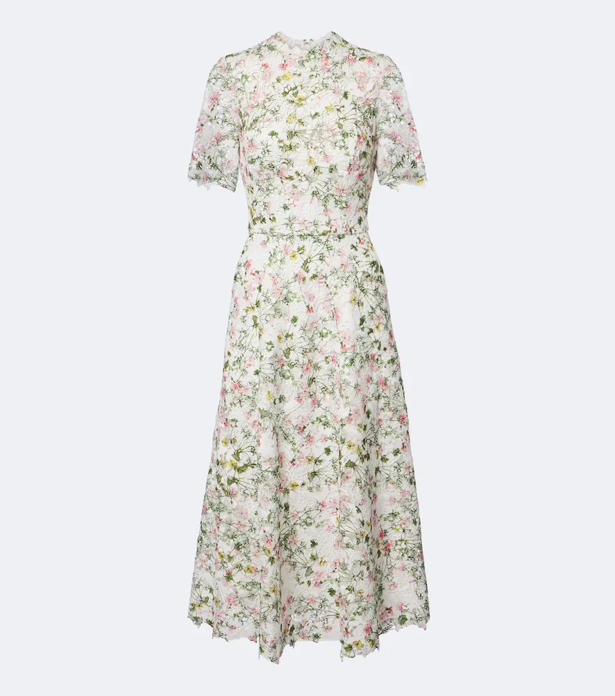 Floral lace midi dress