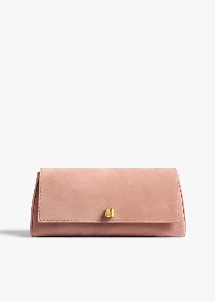 Audrey Clutch in Dusty Pink Suede