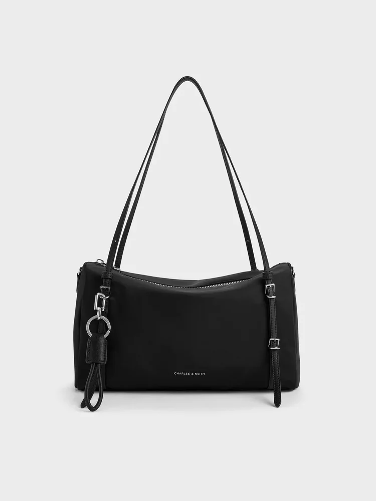 Levy Nylon Shoulder Bag, Noir