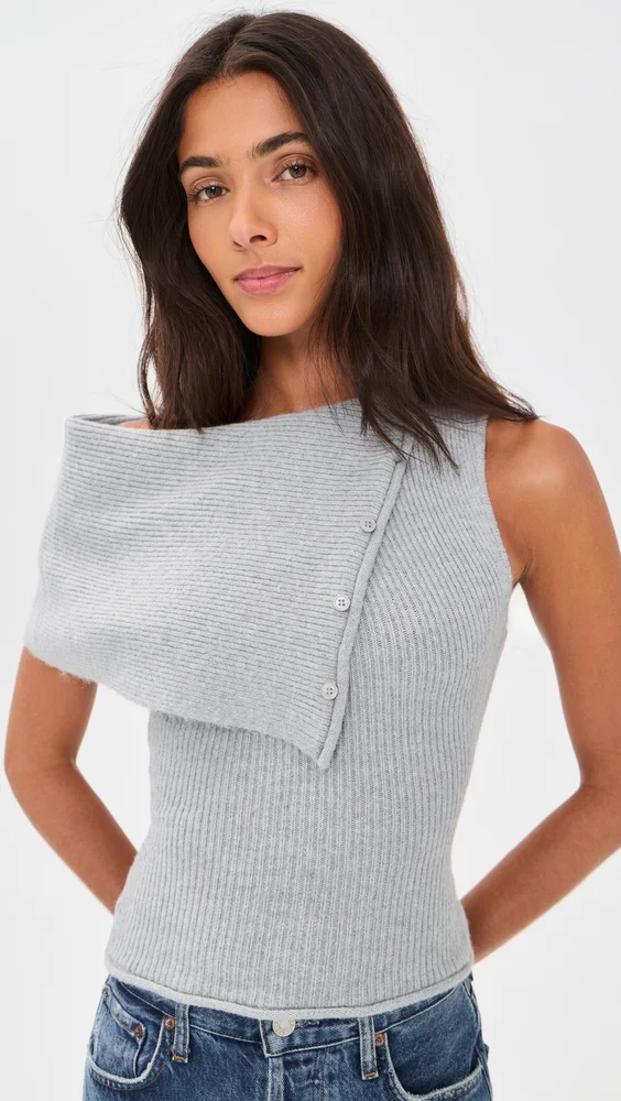 Draped Collar Sweater