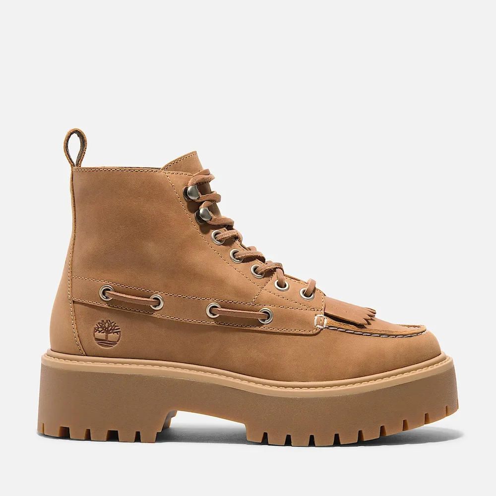 Stone Street Platform Kiltie Boot (Wheat Full-Grain)