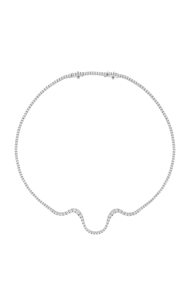 Radiant 18K White Gold Diamond Necklace