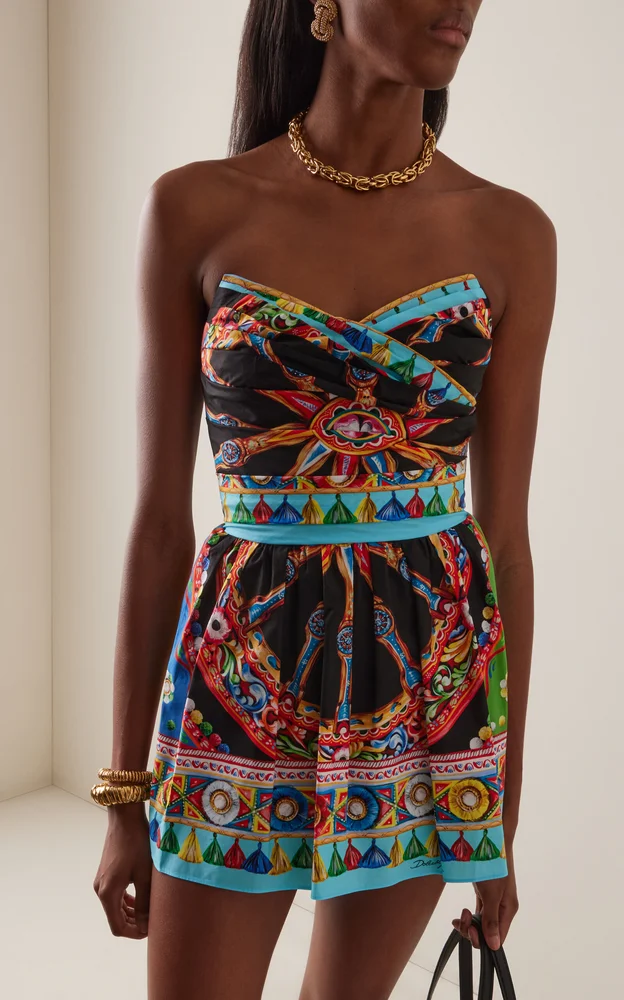 Printed Cotton Mini Dress