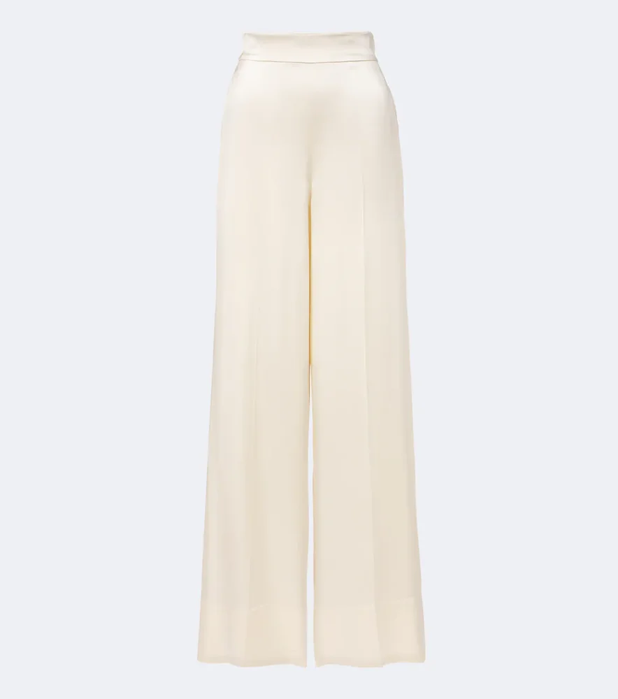 Dijon silk satin wide-leg pants