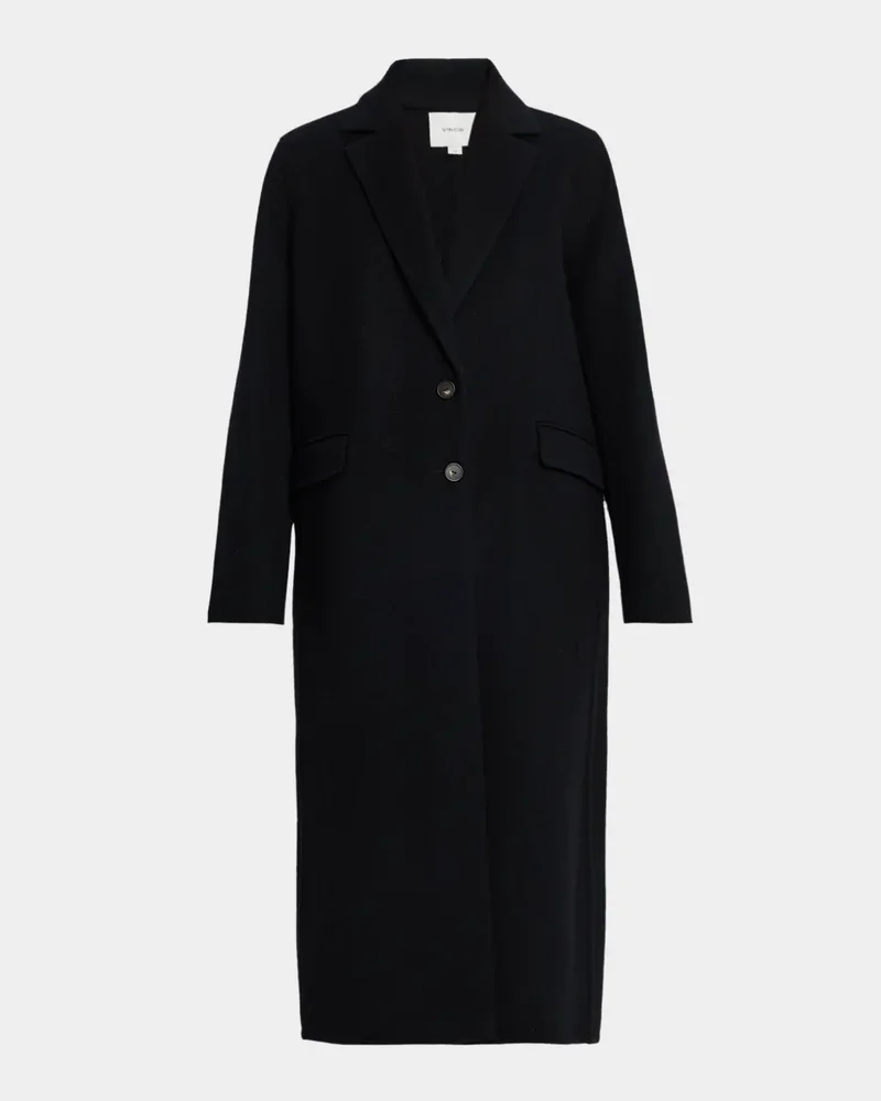 Cashmere-Wool Single-Breasted Coat