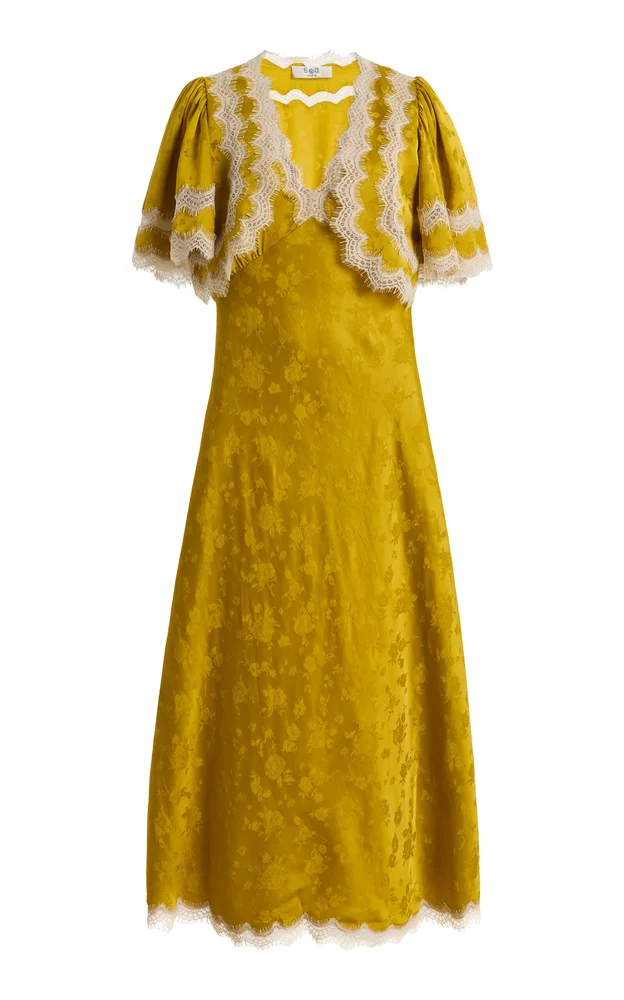 Shay Jacquard Midi Cape Dress