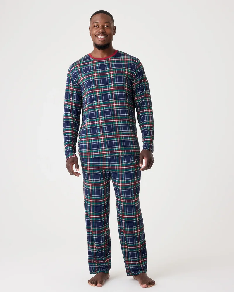 Northern Night Plaid Men's Pajama Top