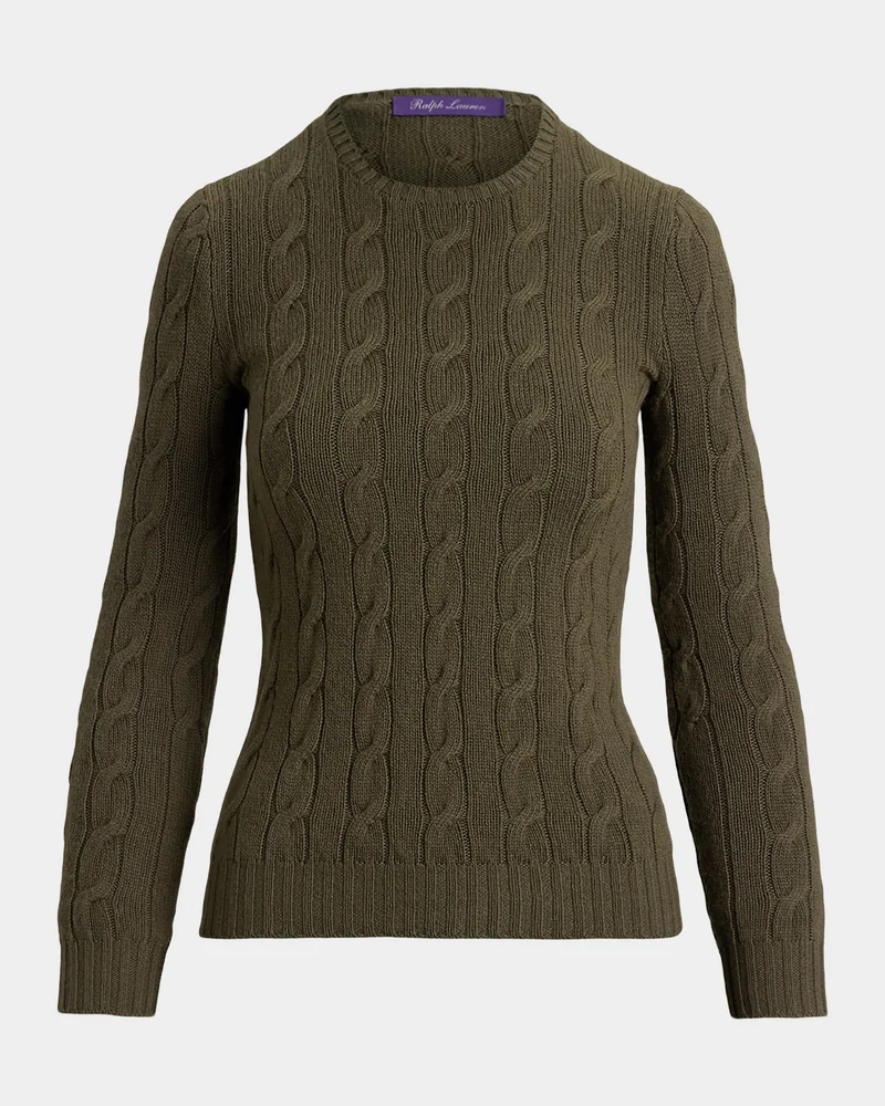 Cable-Knit Cashmere Crewneck Sweater