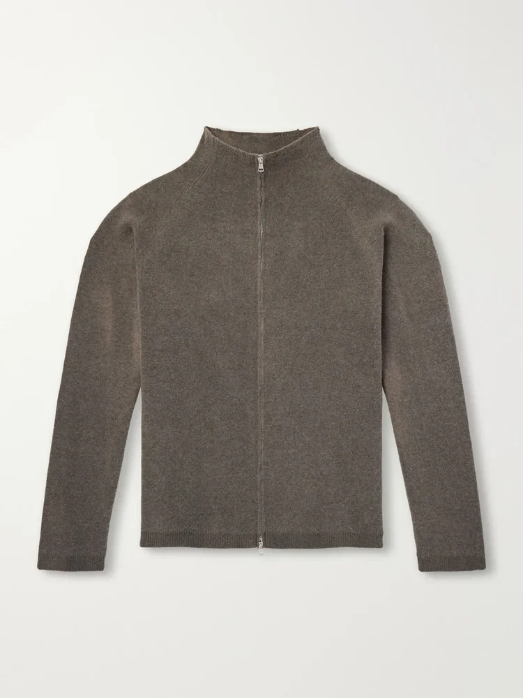 Merino Wool Zip-Up Cardigan