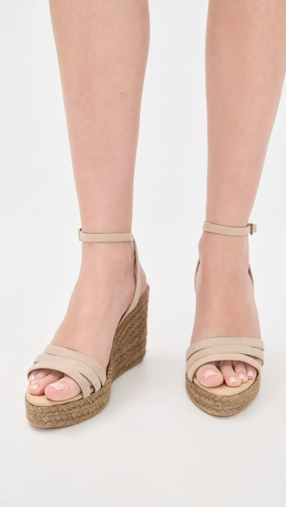 Three Bands Wedge Espadrilles