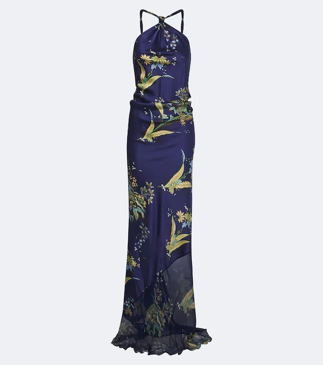 Charli printed silk-blend maxi dress