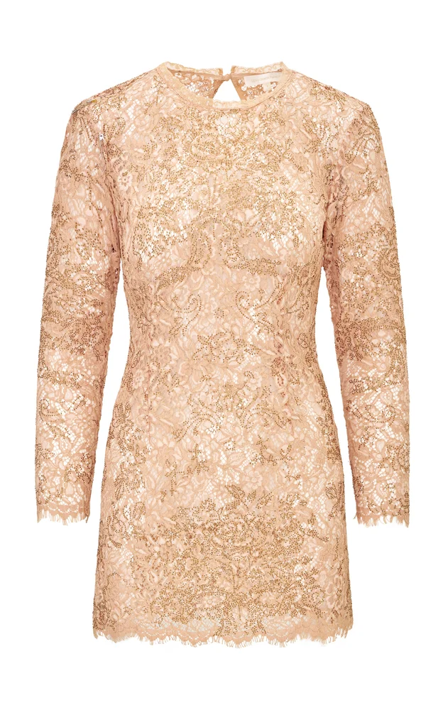 Adaria Gilded Lace Mini Dress