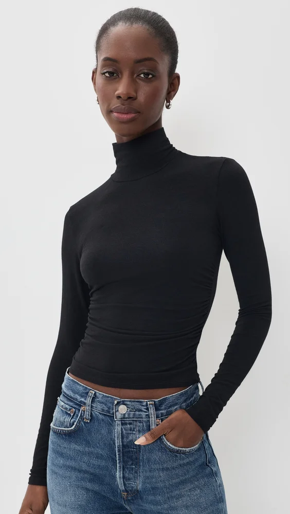 Melange Jersey Turtleneck