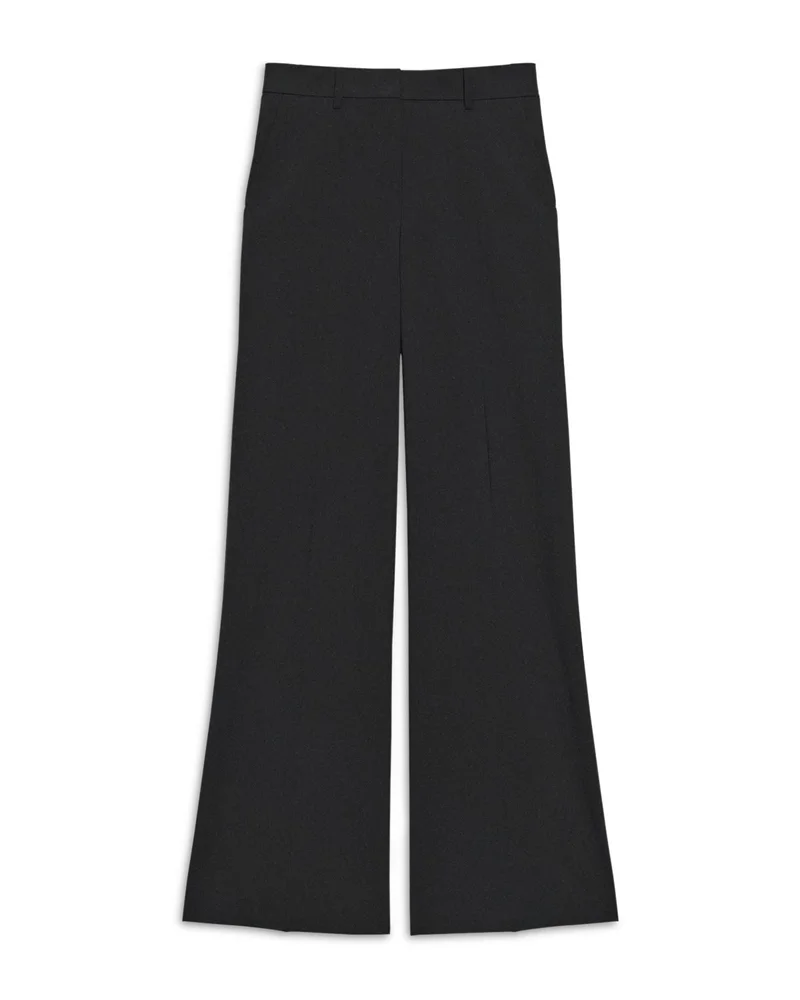 Wool Blend Fluid Flared Pants